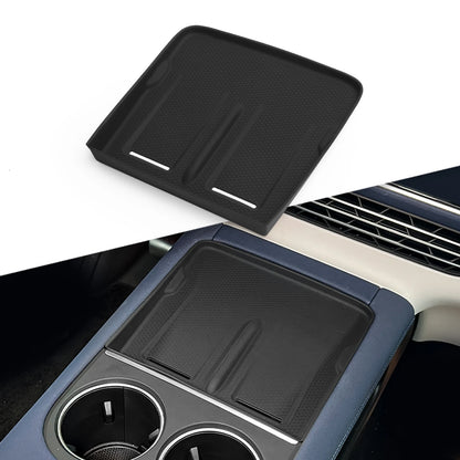 for Xpeng G6 2023 2024 Car Central Storage Box Cup Holder Dashboard Tray Interior Accessories Organizer Tidying Black