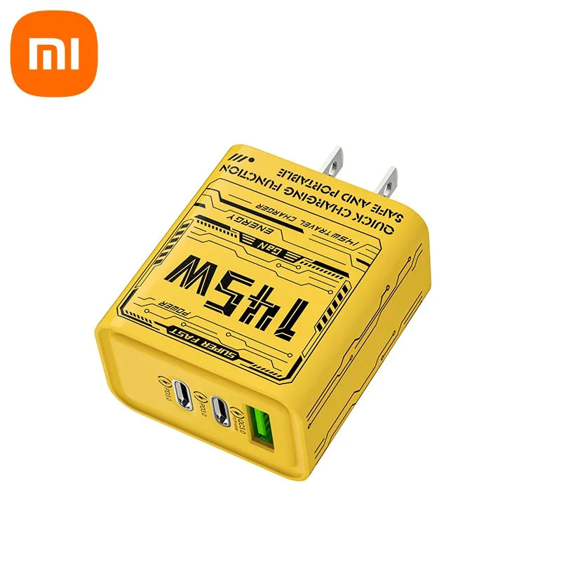Xiaomi 145W 3 Ports Fast Charger USB Type C Quick Mobile Phone Charger EU US UK Plug Charger Adapter For iPhone 16 Pro Samsung