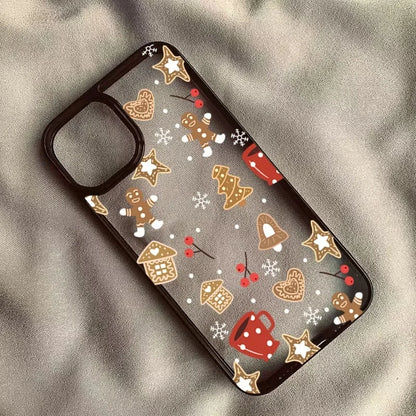 Cute Christmas Theme Clear Phone Case for iPhone 11 12 13 14 15 16 Pro MAX X XR XS Max 8 7 Plus SE 2020 Shockproof Cover