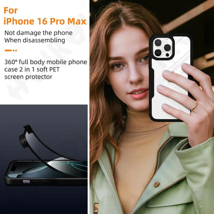 Case For iPhone 17 16 15 14 13 12 11 Pro Max Plus XS Max Plus 20245 360 Full Shockproof Silicone Screen Protection Phone Cover