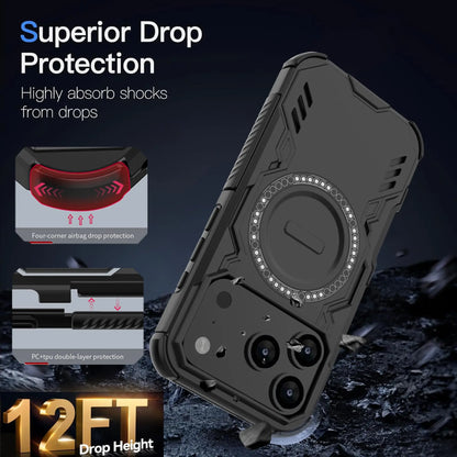 Case For iPhone 17 Pro Max Air 16 15Pro Max Plus Magnetic Ring Stand Armor Anti-fall Protection Kickstand Cover