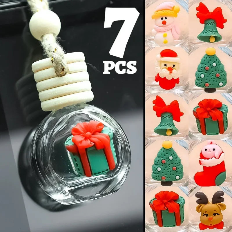 10ml Perfume Galss Bottle Pendant Christmas Car Auto Rearview Mirror Decoration Empty Bottle Aromatherapy Essential Oil Bottle