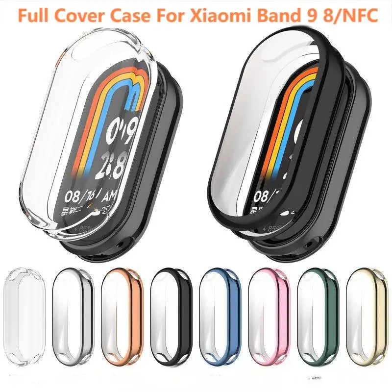 Full Cover Case For Xiaomi Mi Band 9 8 Screen Protec Mi Band9 8 NFC Screen Protector Protective Case Watch CaseFor Mi band8 9 - covers4phones