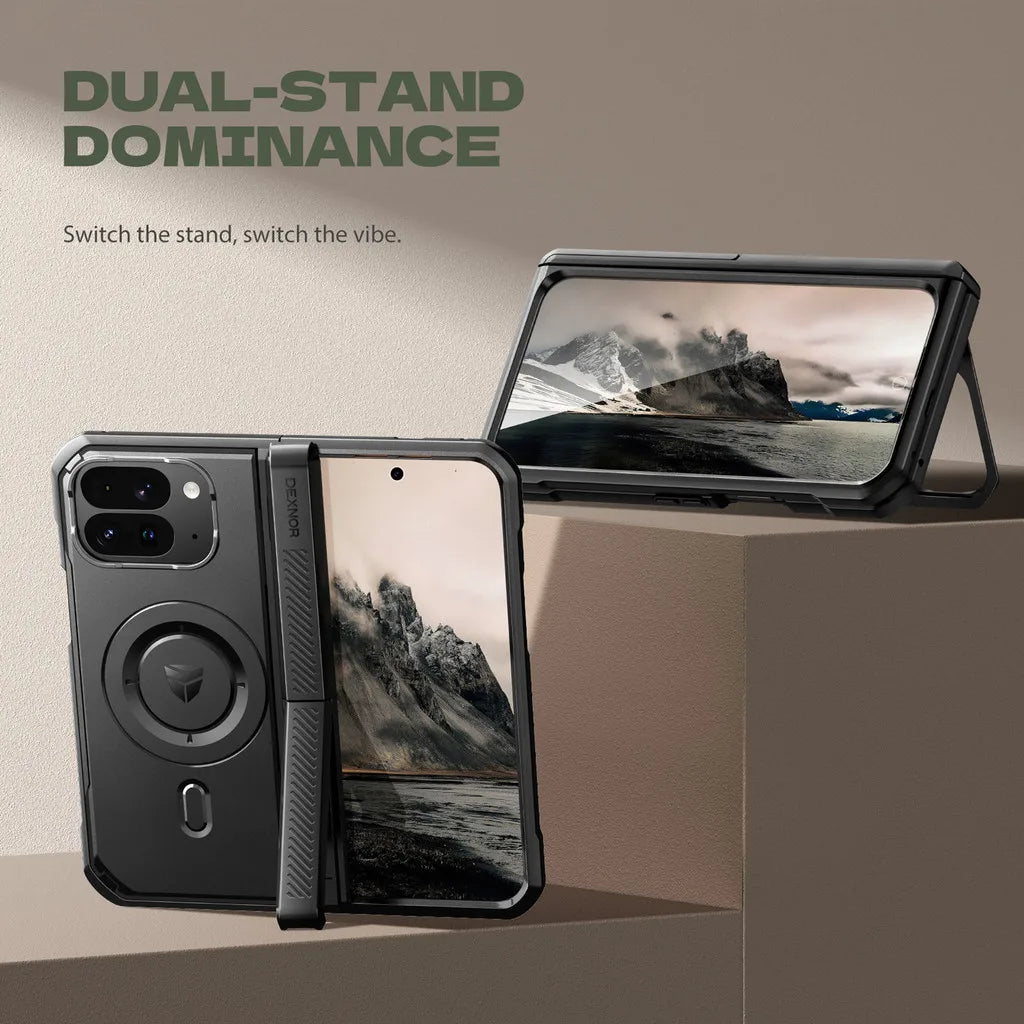 Dexnor Magnetic Case for Google Pixel 10 Pro Fold with Dual Kickstands Front Screen Protector Hinge Protection Cover