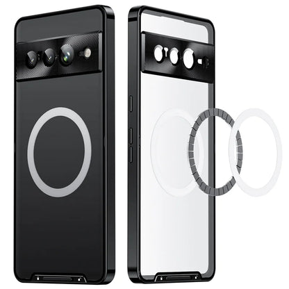 Metal Magnetic Magsafe Case For Google Pixel 7 Pro Aluminium Alloy Camera Lens Glass Film Cover For Pixel 7 pixel7 Pro Case Etui