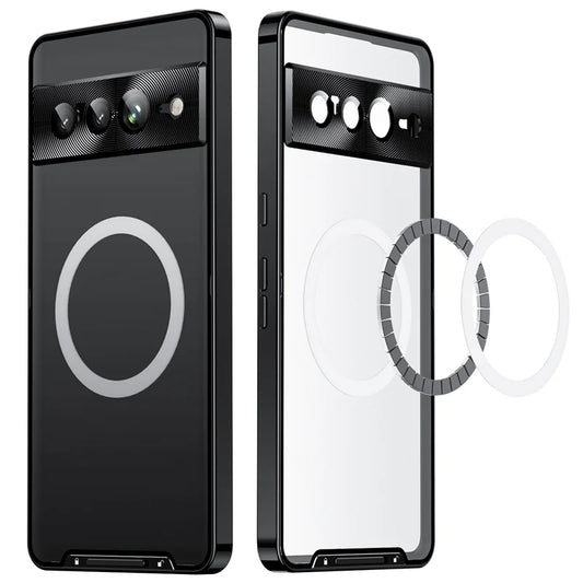 Metal Magnetic Magsafe Case For Google Pixel 7 Pro Aluminium Alloy Camera Lens Glass Film Cover For Pixel 7 pixel7 Pro Case Etui