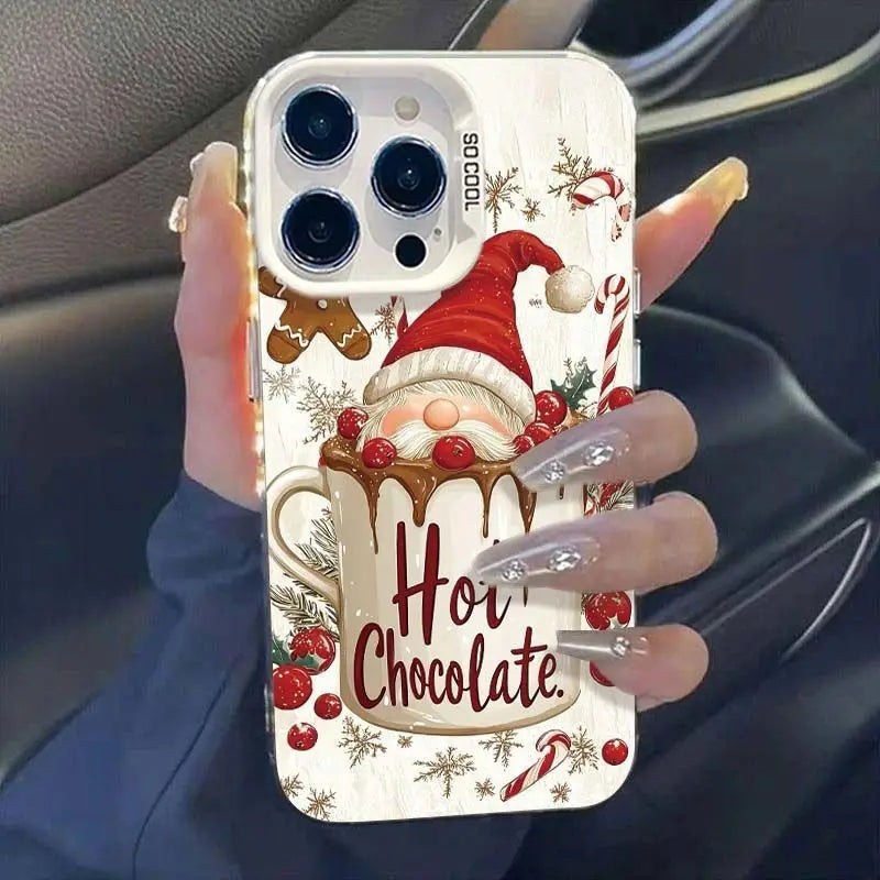 Christmas Santa Claus Red Fruit Phone Case for iPhone 11 12 13 14 15 16 17 17Air Pro Max XS X XR 8 7 Plus Shockproof Hard Cover