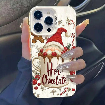 Christmas Santa Claus Red Fruit Phone Case for iPhone 11 12 13 14 15 16 17 17Air Pro Max XS X XR 8 7 Plus Shockproof Hard Cover