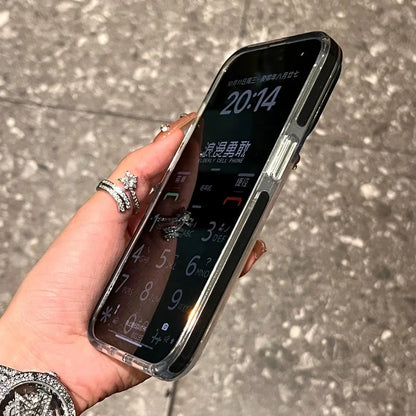 Luxury Transparent Airbag Phone Case For iPhone 17 16 15 14 13 12 11 Pro Max Plus 17 Air Contrasting Bumper Shockproof TPU Cover