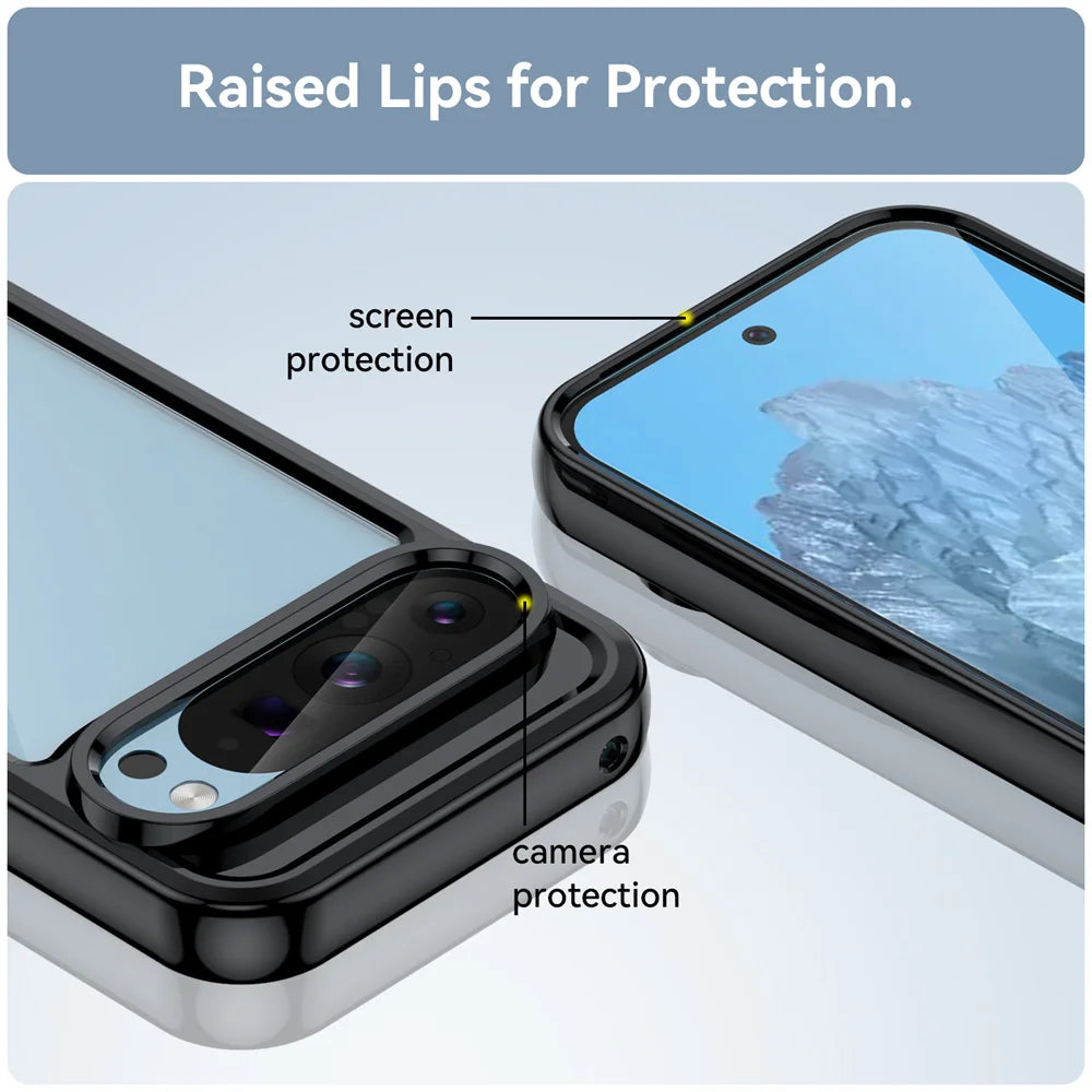 Fashion Transparent Acrylic Case For Google Pixel 9 8 7 Pro 8 7 A Colorful Hard Clear Shockproof Thin Cover For Pixel 10 Pro XL