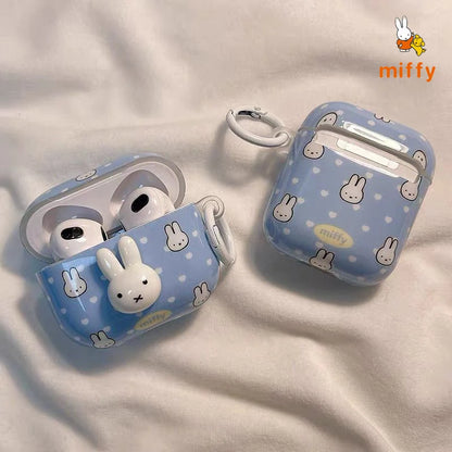 Cute Miffy Earphone Shell Suitable for Airpods 4 3  Pro3 Cartoon Stereoscopic Rabbit Anti Drop Earphone Case Girls Perfect Gifts