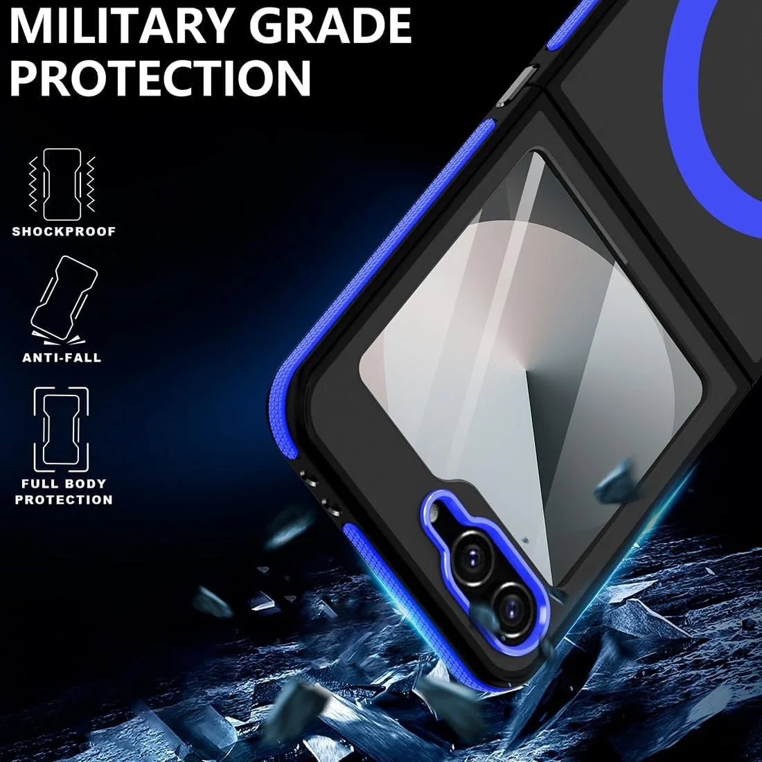 Business Matte Magsafe Case for Samsung Galaxy Z Flip 5 6 7 ZFlip Flip6 Flip5 Wireless Charging PC TPU Armor ZFlip7 ZFlip6 Cover