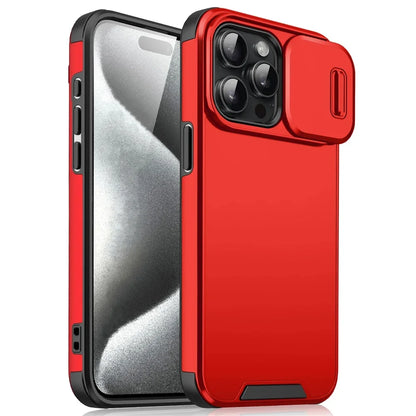 Slide Camera Lens Protection Case For iPhone 16 15 14 11 12 13 Pro Max Plus Solid Color Armor Shockpoof Cover For iPhone 13 Mini