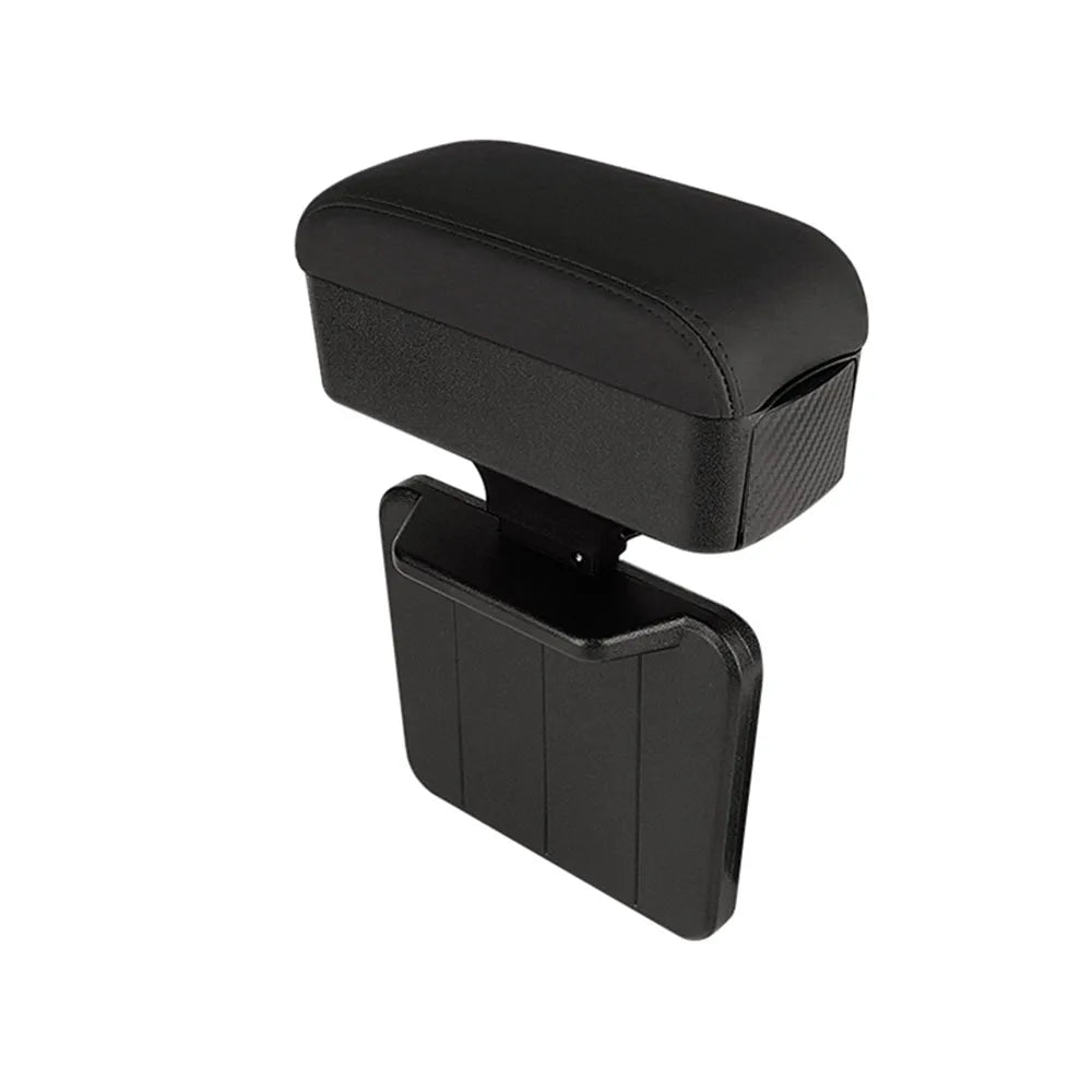 Height Adjustable Car Center Console Gap Storage Organizer with Liftable Tray Elbow Support Armrest Pad for SUV Sedan