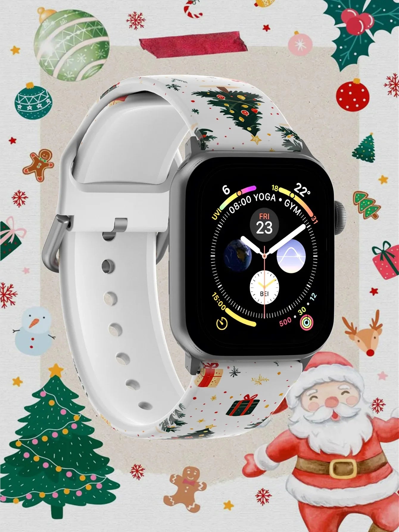 Classic Christmas Tree For Apple Watch Band 45mm 44mm 40mm 41 42-38mm TPU Bracelet iwatch Series 8 7 SE 3-6 9 10 11 Ultra 3 49mm