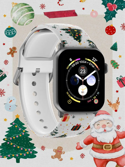 Classic Christmas Tree For Apple Watch Band 45mm 44mm 40mm 41 42-38mm TPU Bracelet iwatch Series 8 7 SE 3-6 9 10 11 Ultra 3 49mm