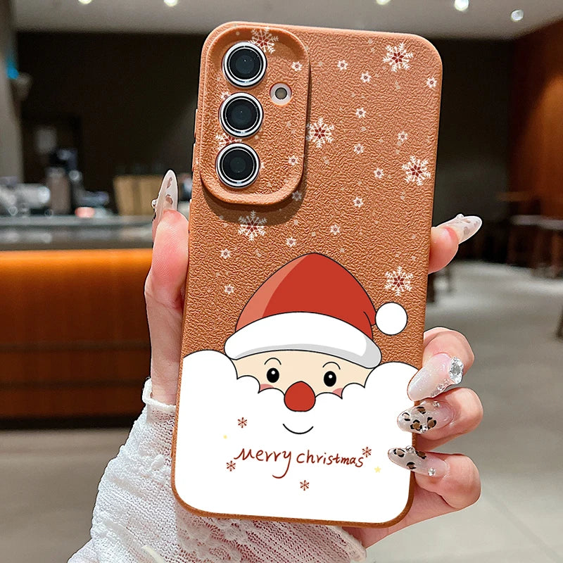 Christmas Santa Claus Case For Samsung Galaxy A17 A56 A36 A26 A55 A16 A15 A54 S25 Edge S24 FE S23 S22 Ultra Plus TPU Phone Cover