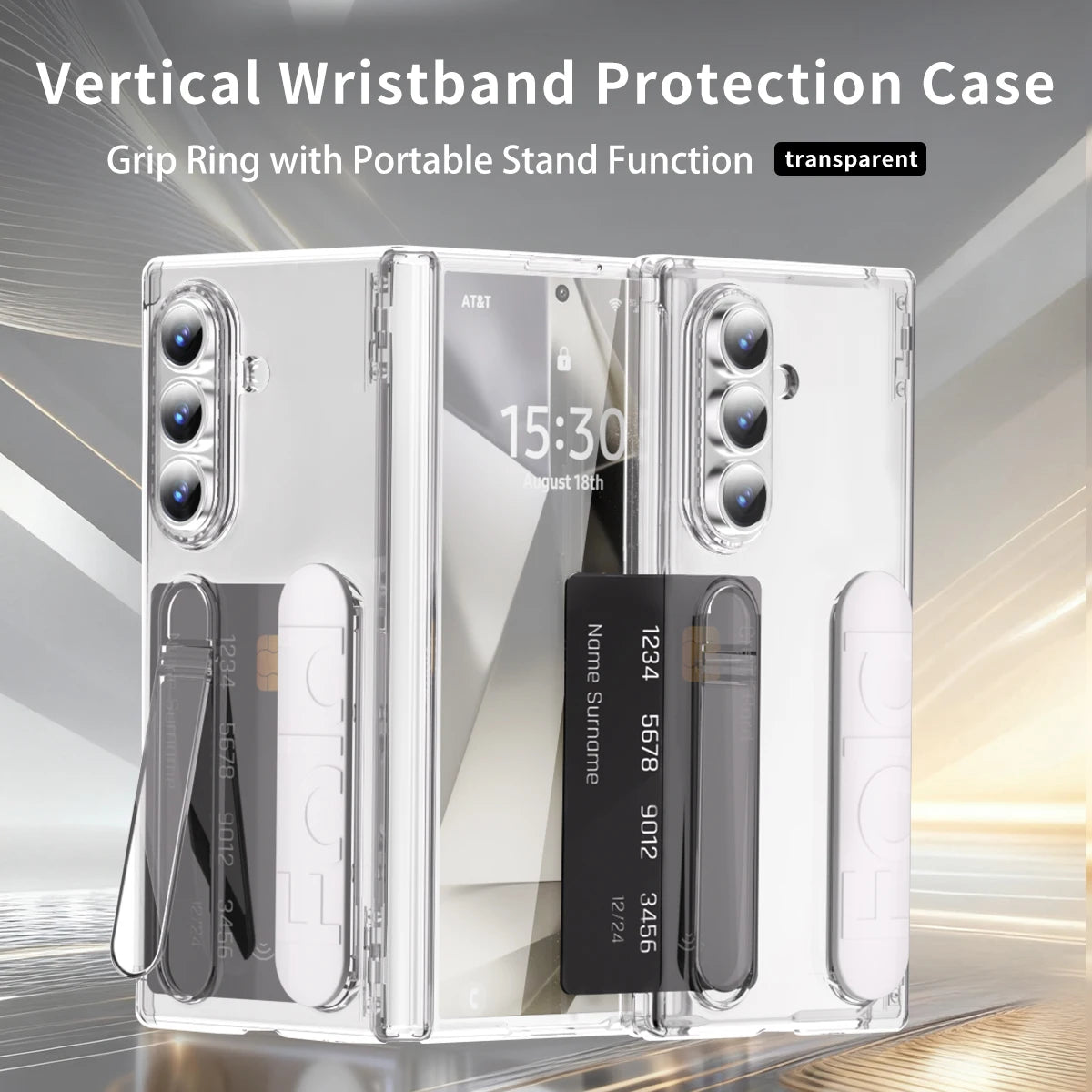 Silicone Wrist Strap Fold Stand Slot Card Holder Wallet Case For Samsung Galaxy Z Fold 7 6 5 4 5G Shockproof Soft Bumper Cover
