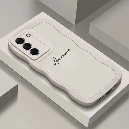 Personalized Customized Name Wave Case Case For Samsung S24 S23 S22 S21 Ultra Plus Back Cover - covers4phones