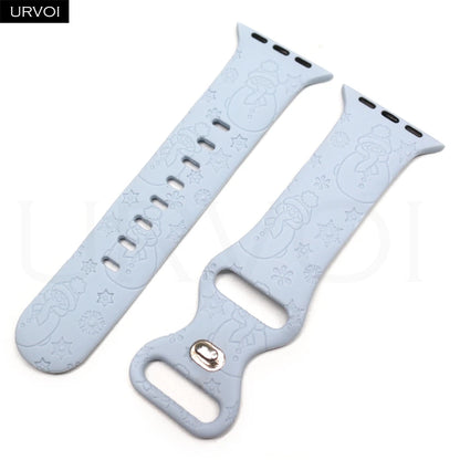 URVOI Christmas Sport Band for Apple Watch ultra 2 3 Series 11 10 9 8 Xmas tree silicone strap for iWatch Santa red green white