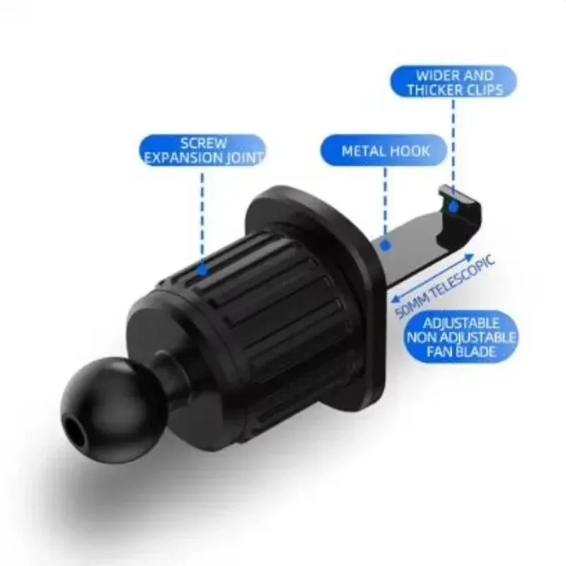 1pc Gravity Car Phone Holder - Strong Air Vent Clip Mount for Secure Holding, Adjustable Mobile Cell Stand for Hands-Free