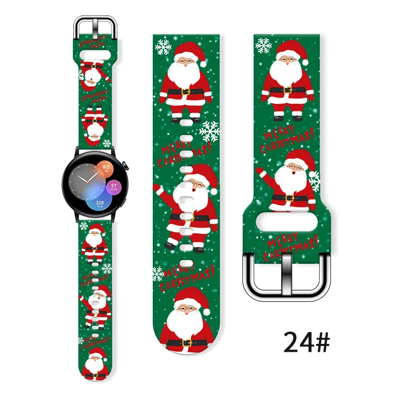 20mm Christmas 8 Strap for Samsung Galaxy Watch 7/6/5 40mm 44mm Band Replaceable Bracelet for Amazfit Balance 5Pro for Women