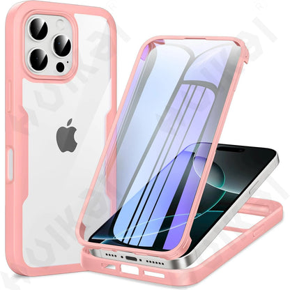 Case For iPhone 17 16 15 14 13 12 11 Pro Max Plus XS Max Plus 20245 360 Full Shockproof Silicone Screen Protection Phone Cover
