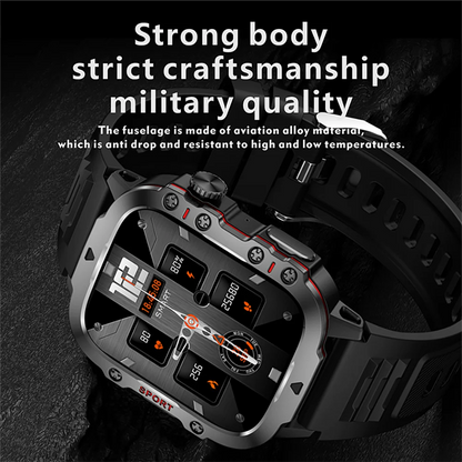 Military Men Smart Watch Bluetooth Call Fitness Clock Heart Monitor 3ATM Swim Waterproof Sport Smartwatch for IOS Android 2025