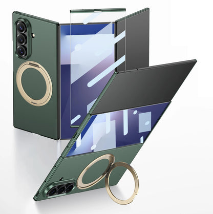 Matte PC 360 Ring Holder Bracket Plastic Case For Samsung Galaxy Z TriFold Trible Fold Magnetic Wireless Cover Glass Protector