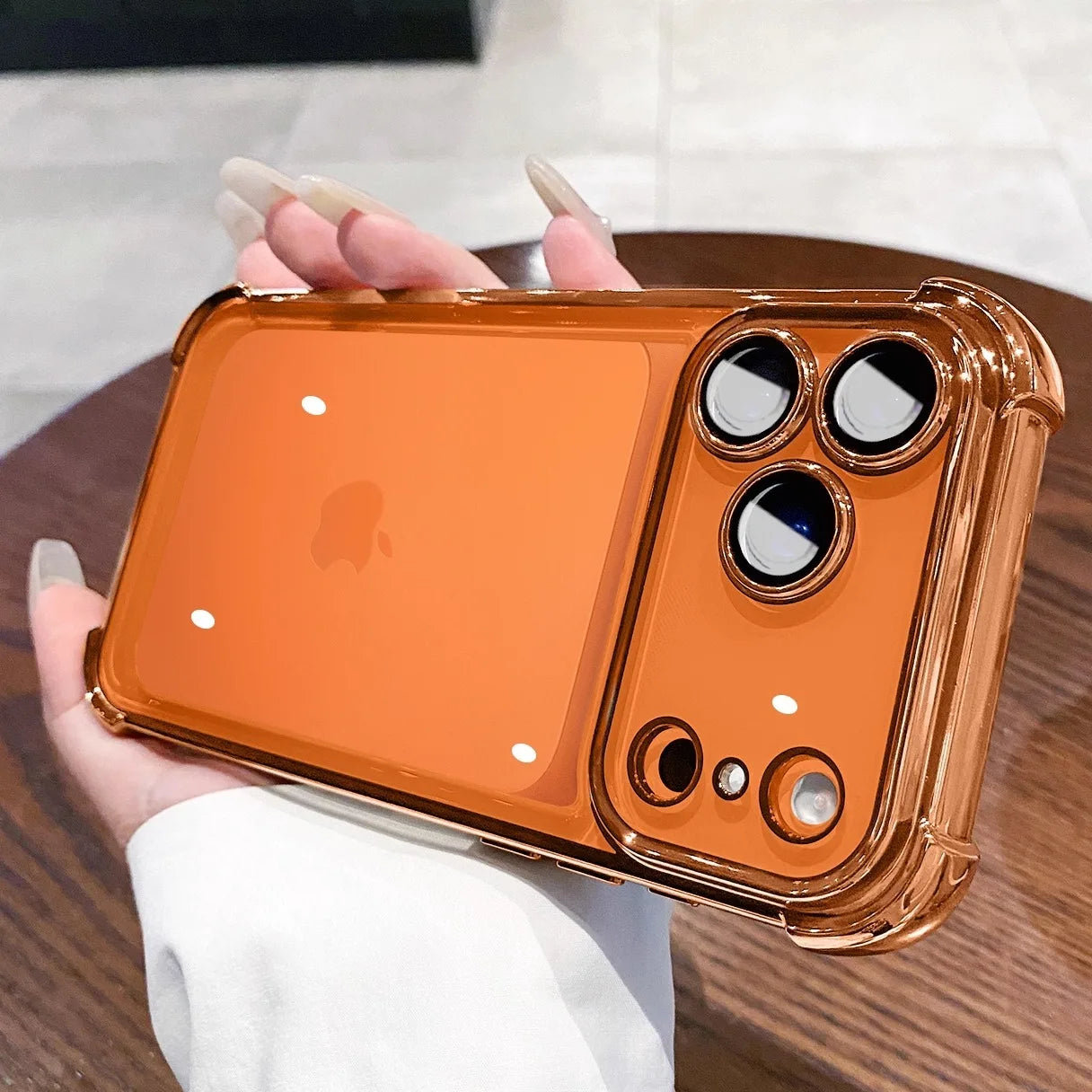 Luxury Plating Airbag Soft Silicone Case for iPhone 17 16 Pro Max 11 12 13 14 15 Pro Xs Max X Xr 17 Air Camera Protector Cover