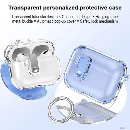 For AirPods Pro 3 2025 New Case Phone Stand Luxury designer Transparent TPU Case Upgrade security lock Case for Air Pods Pro 3