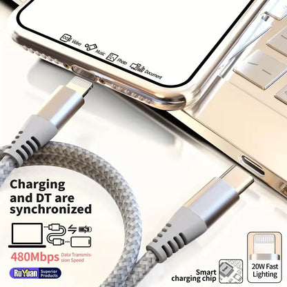 LAIHONEN MFI certified for iPhone 14 13 12 11 Type c To Lightning Fast charging cable for iPad Charging data transmission cable