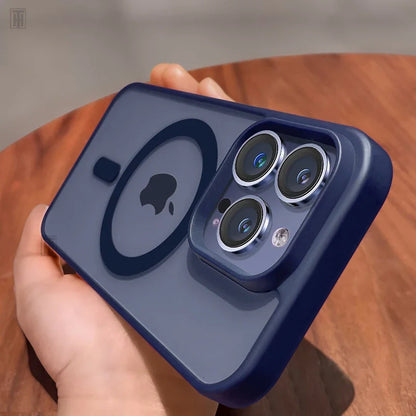 Luxury Dark Purple Transparent Magsafe Magnetic Case For iPhone 15 14 13 12 11 Pro Max Plus Antiskid Shockproof Protect Cover