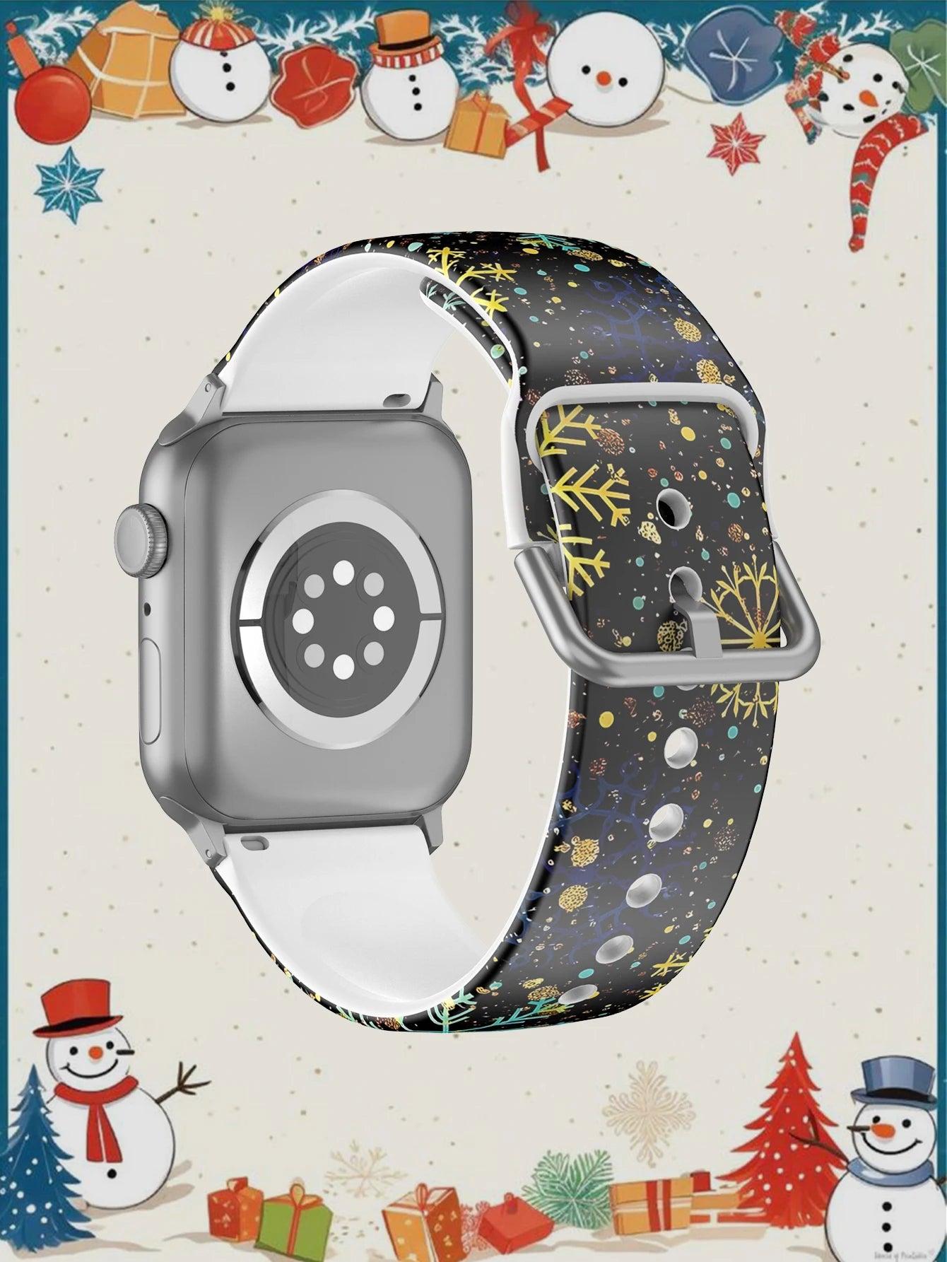 Christmas Golden Snowflakes For Apple Watch Band 45 mm 44 40 41 38 42mm Bracelet iWatch Series 7 6 3 se 8 9 10 11 Ultra 3 49 mm