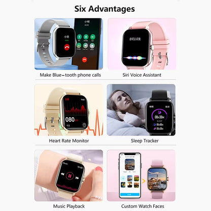 KESHUYOU 2025 New Smart Watch Bluetooth Call Message Alert Music Player Heart Rate Monitor Pedometer Smart Watch for Android IOS
