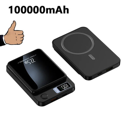 100000mAH Power Bank Magnetic Wireless 22.5W Ultra Capacity Super Fast Charging Magnetic Power Bank For Iphone15 Samsung Xiaomi.