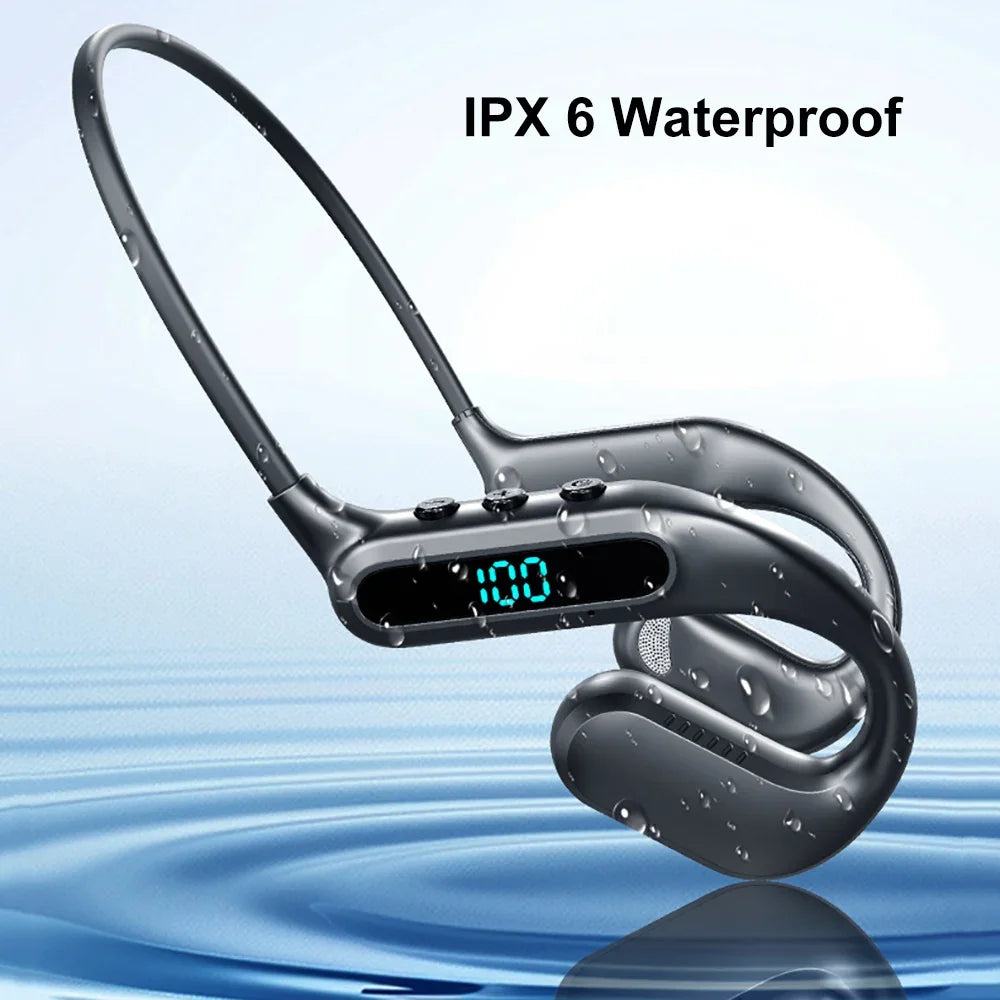 Bluetooth 6.0 Earphones Air Conduction TWS Wireless Sports Headphones Neckband Headsets HiFi Stereo ENC Noise Reduction Earbuds