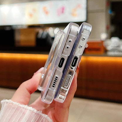 Christmas Tree Bear Clear Phone Case For Samsung Galaxy Z Flip 7 FE 6 5 4 3 5G Folding Hard PC Cover For Samsung Z Flip7 Flip6