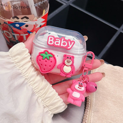 TPU Flower Earphone Case for Samsung Galaxy Buds 3 Pro for  Samsung Galaxy Bugs 3 Earphone Cover with Keychain