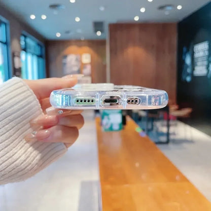 Winter Christmas Beauty Snowflake Makeup Mirror Frame For iPhone Case 16 15 14 13 12 11 Pro XR XS Max 7 8 Plus Phone Y2K Cover