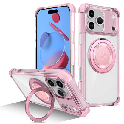 Luxury Magnetic Wireless Charge For Magsafe Case for iphone 17 Pro Max iphone17 Air 5G Transparent Shockproof Ring Holder Cover