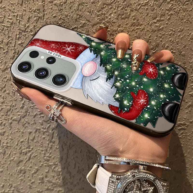 Christmas Tree Santa Claus Case for Samsung Galaxy S25 S24 S23 S22 Ultra S21 Plus S20 FE A73 A72 A71 A56 A55 A54 A53 A52 Cover
