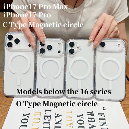Original Clear Acrylic Phone Case For iPhone 17 Air 16 15 14 13 11 12 Pro Max Mini 8 7 Plus XS For Magsafe Wireless Charge Cover