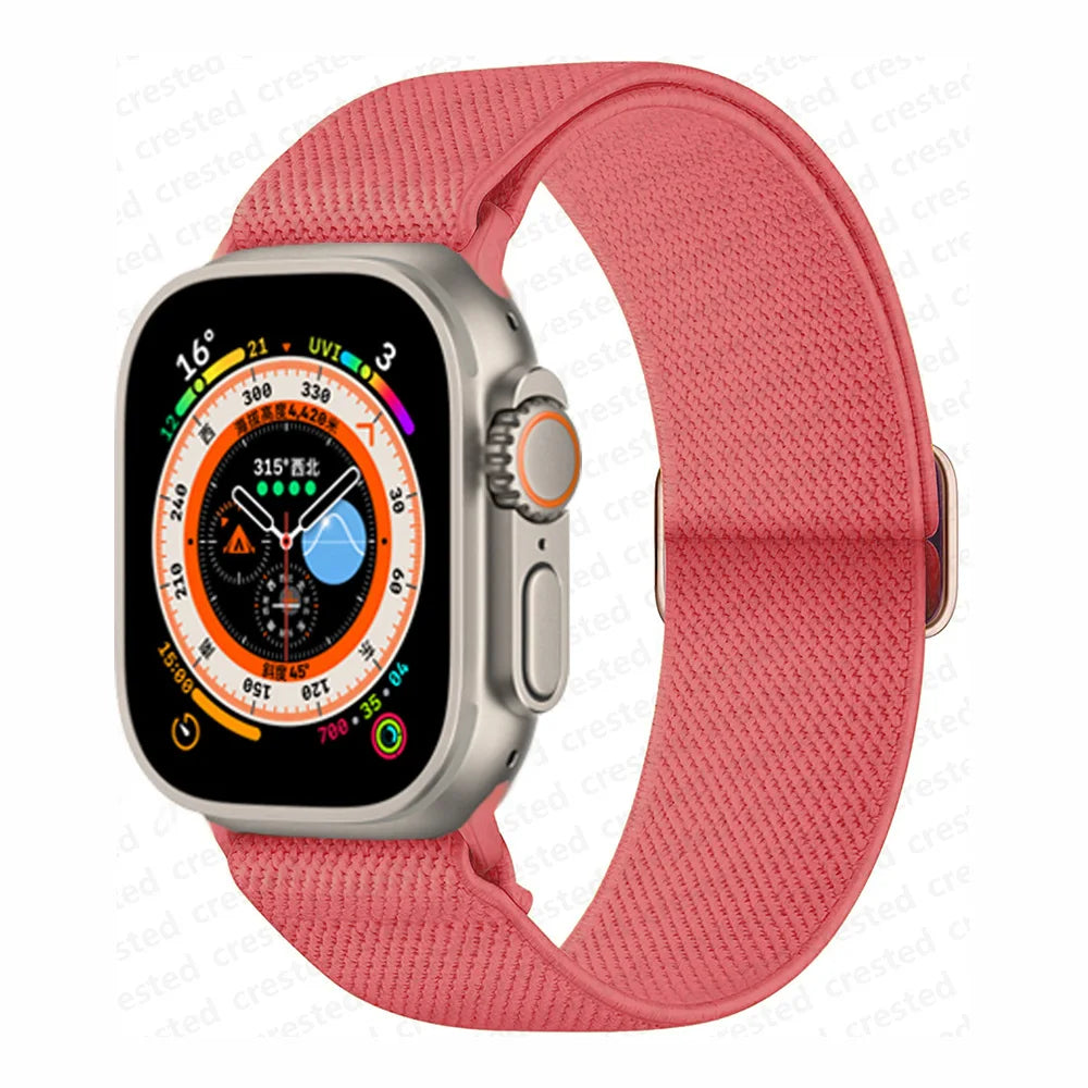 Scrunchie Strap for Apple watch band 45mm 44mm 40mm 41mm 42mm 46mm 49mm Elastic Nylon bracelet iWatch 11 10 9 8 7 6 se Ultra 3/2