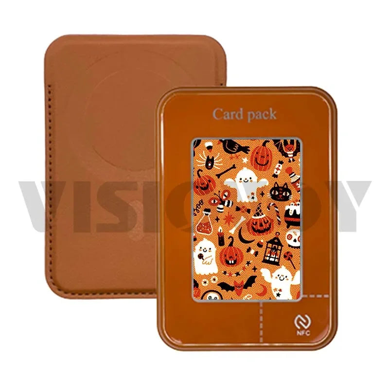 Halloween Gifts Phone Case Wallet Case E ink 4 color Screeen For Iphone NFC Function DIY Phone Cases Magnetic Card Holder Fundas