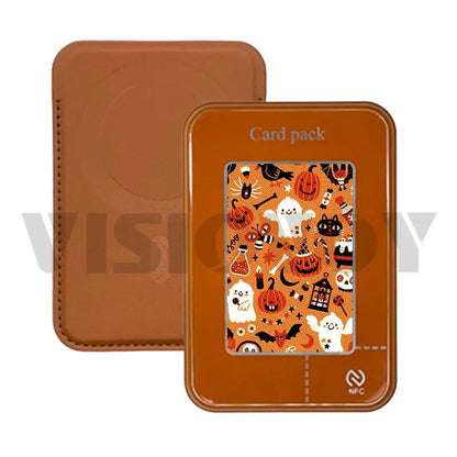 Halloween Gifts Phone Case Wallet Case E ink 4 color Screeen For Iphone NFC Function DIY Phone Cases Magnetic Card Holder Fundas