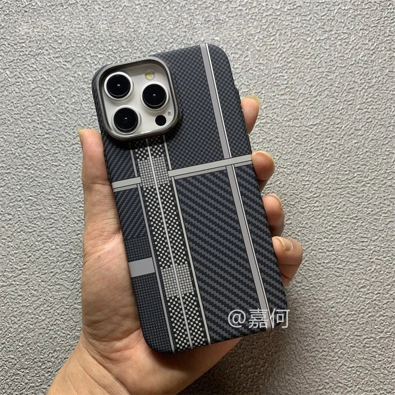 Color Collision MagSafe Hard Cover Case for iPhone 16 15 Pro Max Plastic PC Carbon Relief Shell Camera Lens Alloy Armor Fundas
