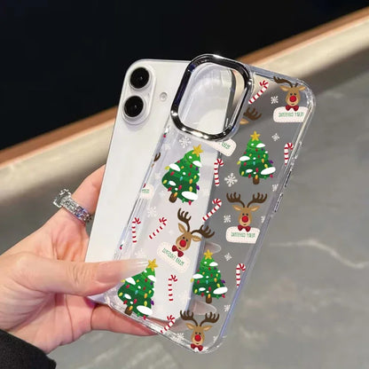 Cute Christmas Santa Claus Tree Elk Phone Case For IPhone 11 12 Pro Max X XS MAX XR 6 6S 7 8 Plus 17 Air 16 15 Casing Soft Cover
