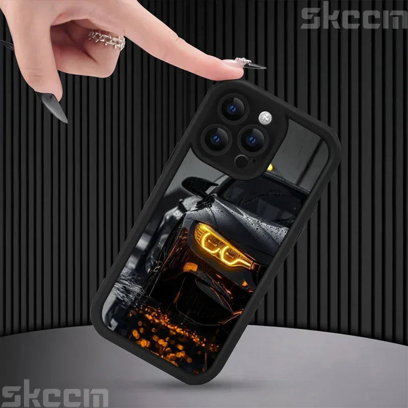 Fashions Car Pattern Silicone Phone Case For iPhone 16 Pro Max 15 14 11 12 13 7 8 16 Plus XS X XR Matte Shockproof Soft Cover