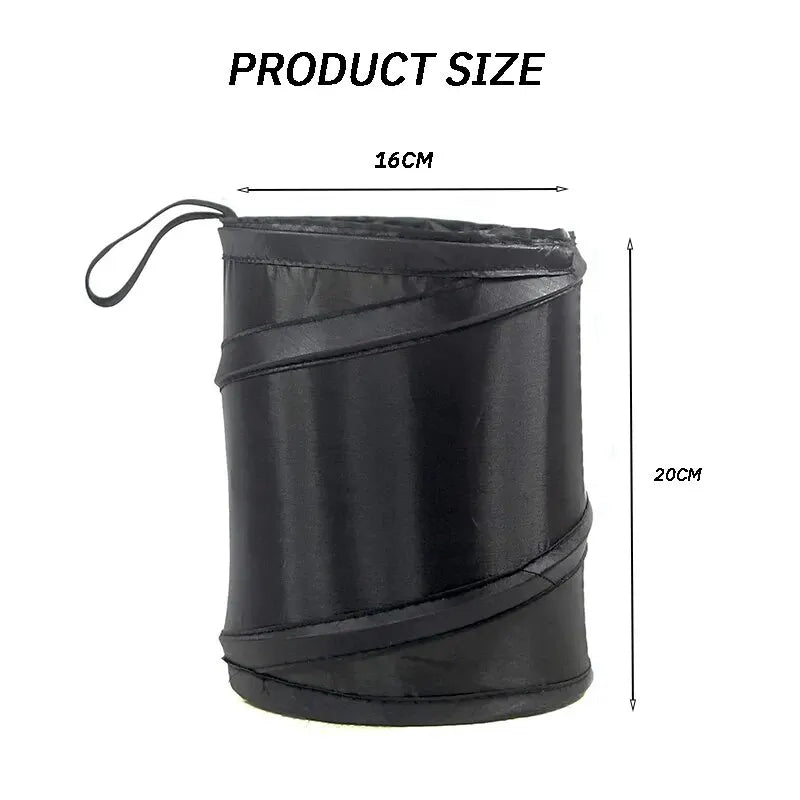 Car Trash Can Portable Durable Foldable Hanging Car Storage Bucket Chair Back Oxford Cloth Storage Bag Trash Can 1pc